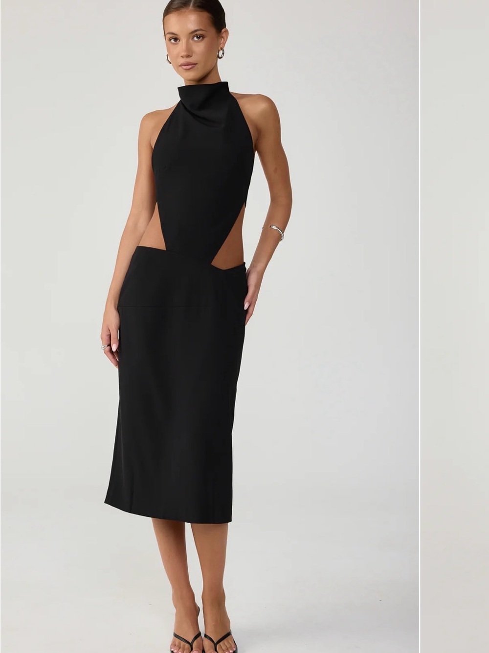 Charcoal Mon Amie Cutout Midi Dress